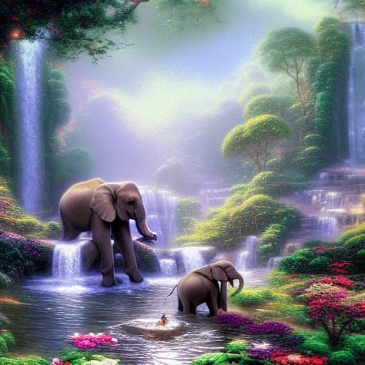 Happy elephants