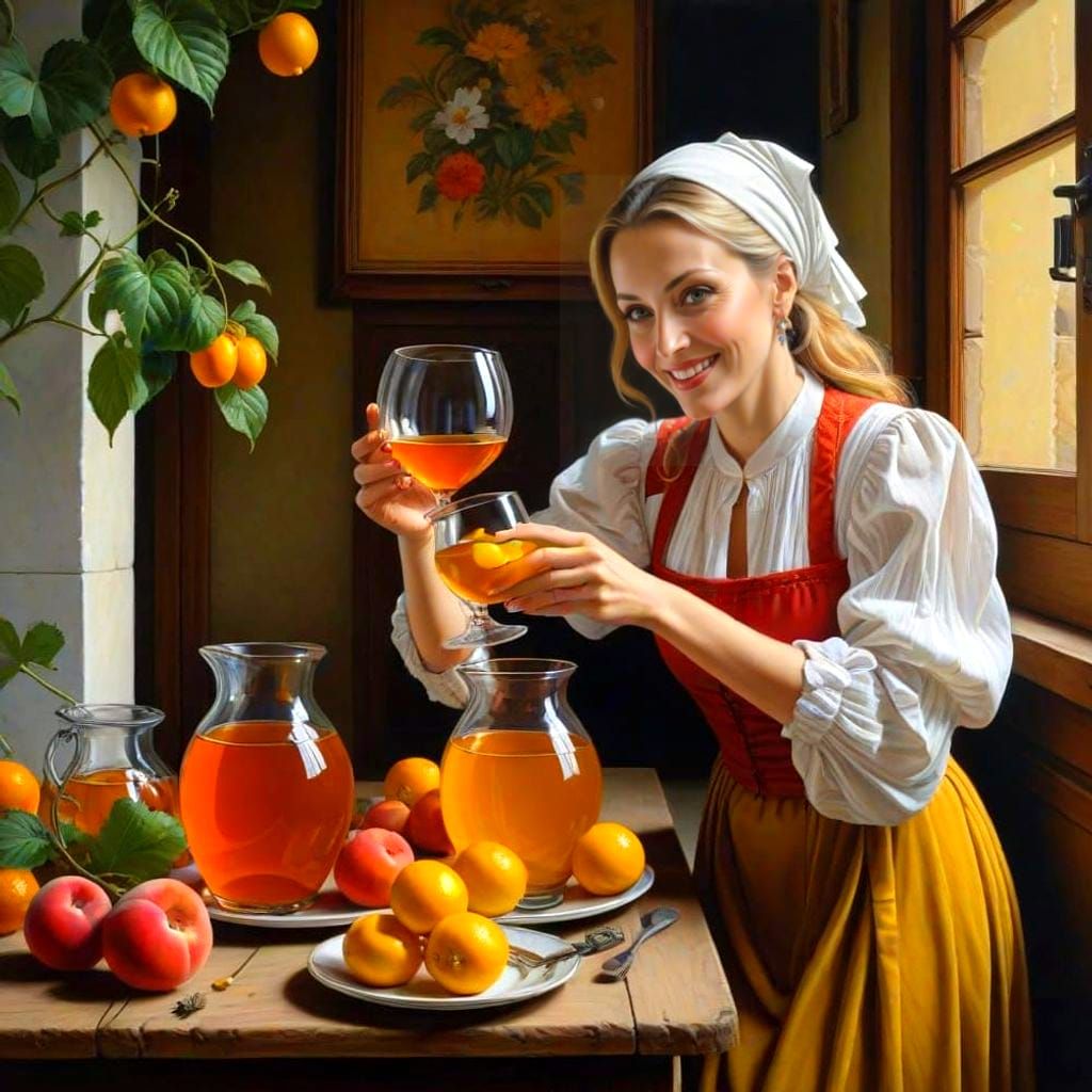 Surreal Portrait of a Happy Lady in Vibrant Colors