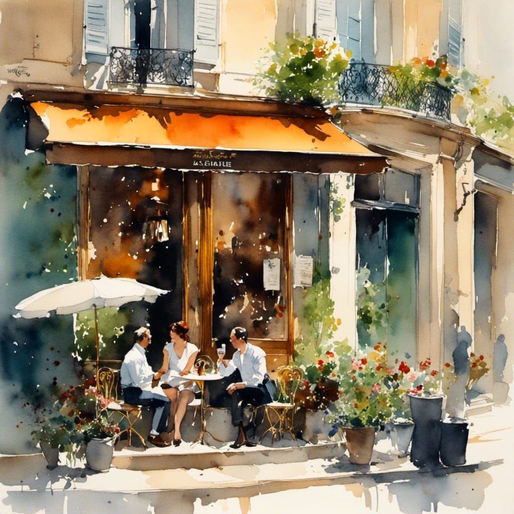 Sitting outside a Parisian Cafe  by @Relaxing Kiwi