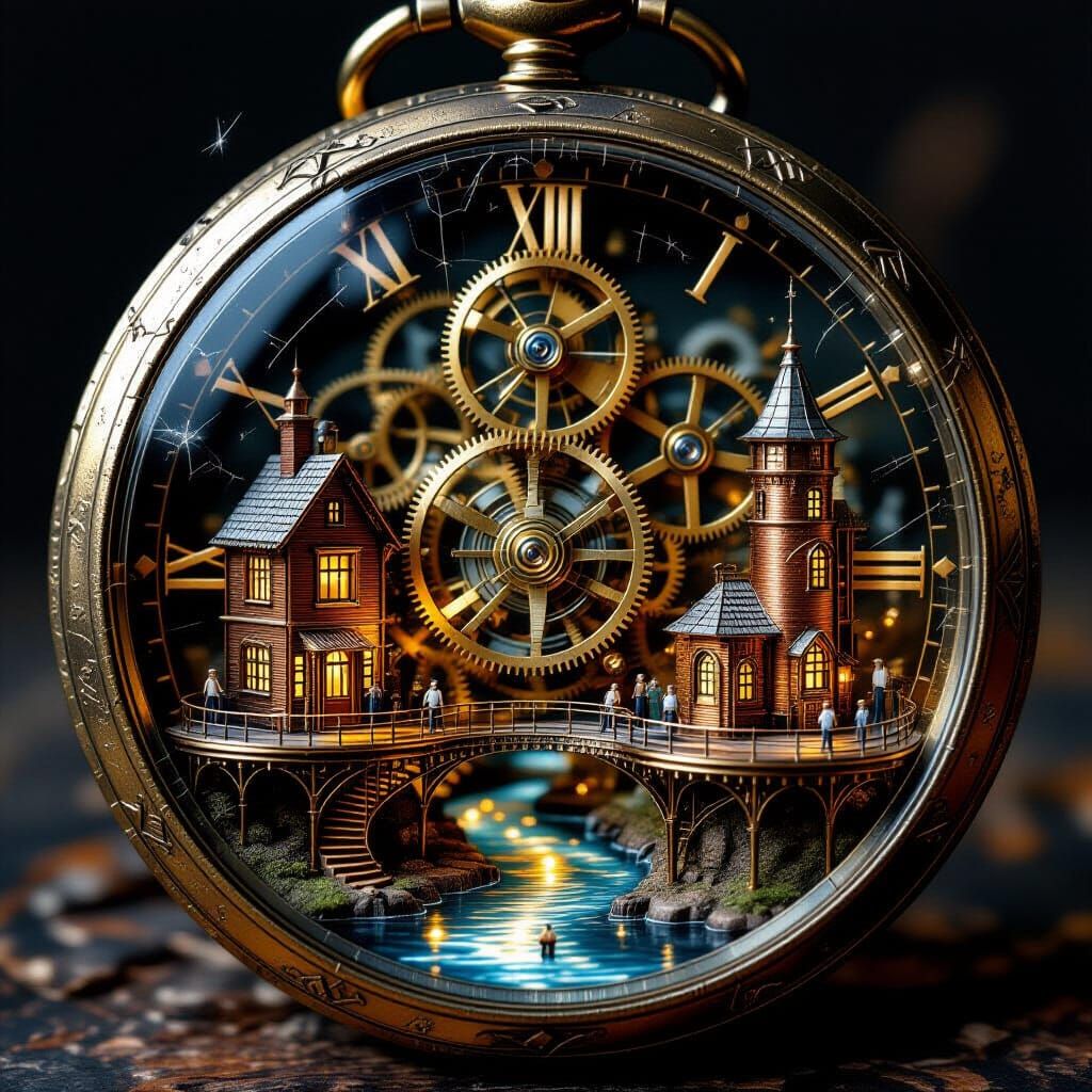 Miniature World Thrives Inside Pocket Watch