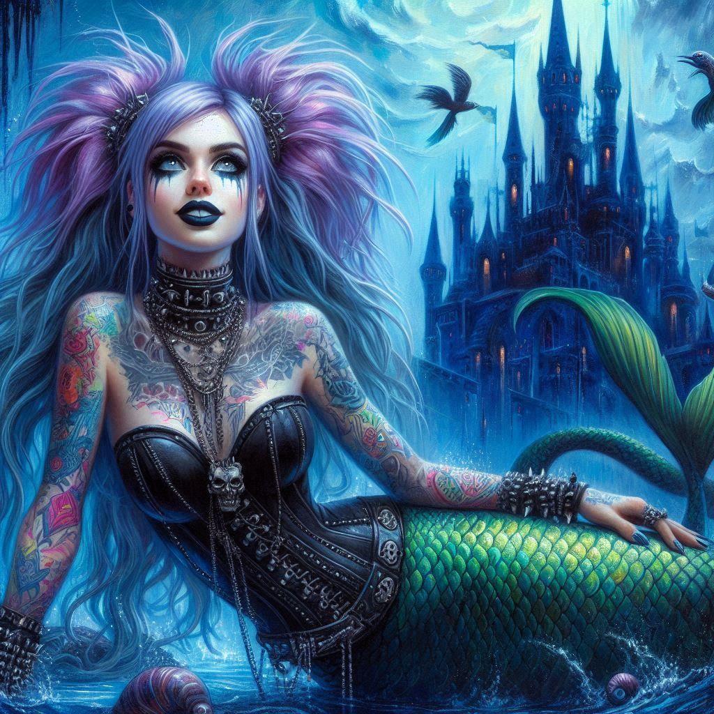 Goth punk mermaid