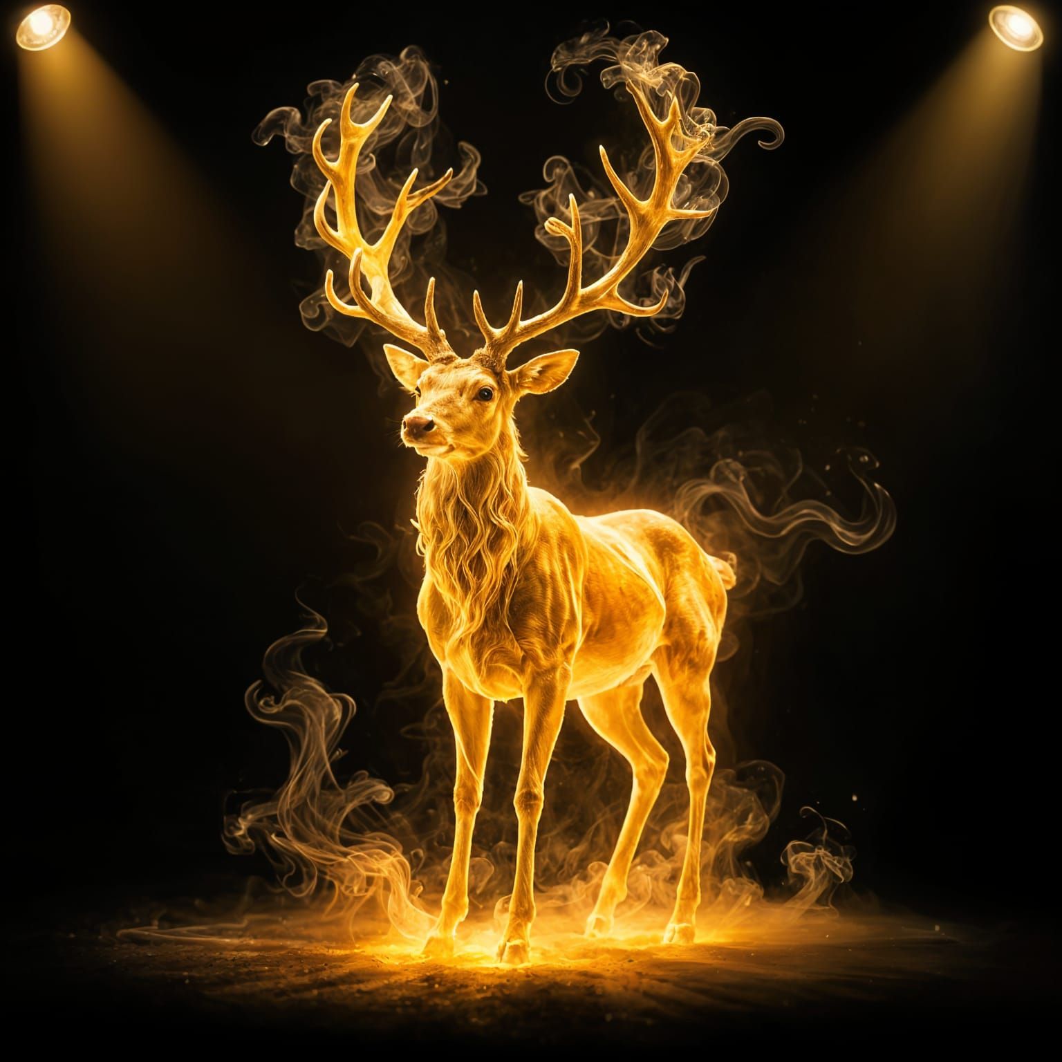 stag entirely made of  light   by @Alexy Galexy