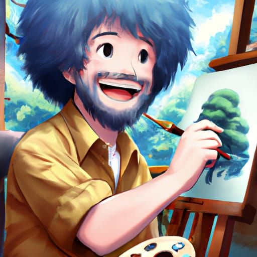 Bob Ross, legend. - AI Photo Generator - starryai