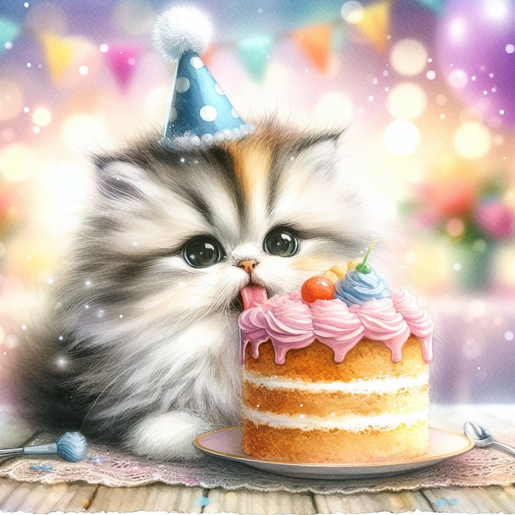 Kitty Cat Birthday Time