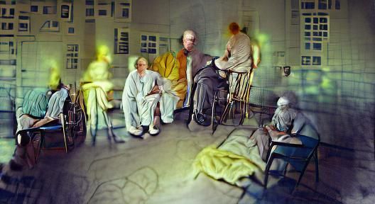 Alzheimer's patients in a mental institution of the 50s char...
