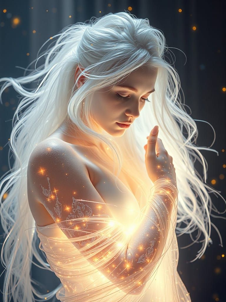 silver golden light embrace  by @Gesmes