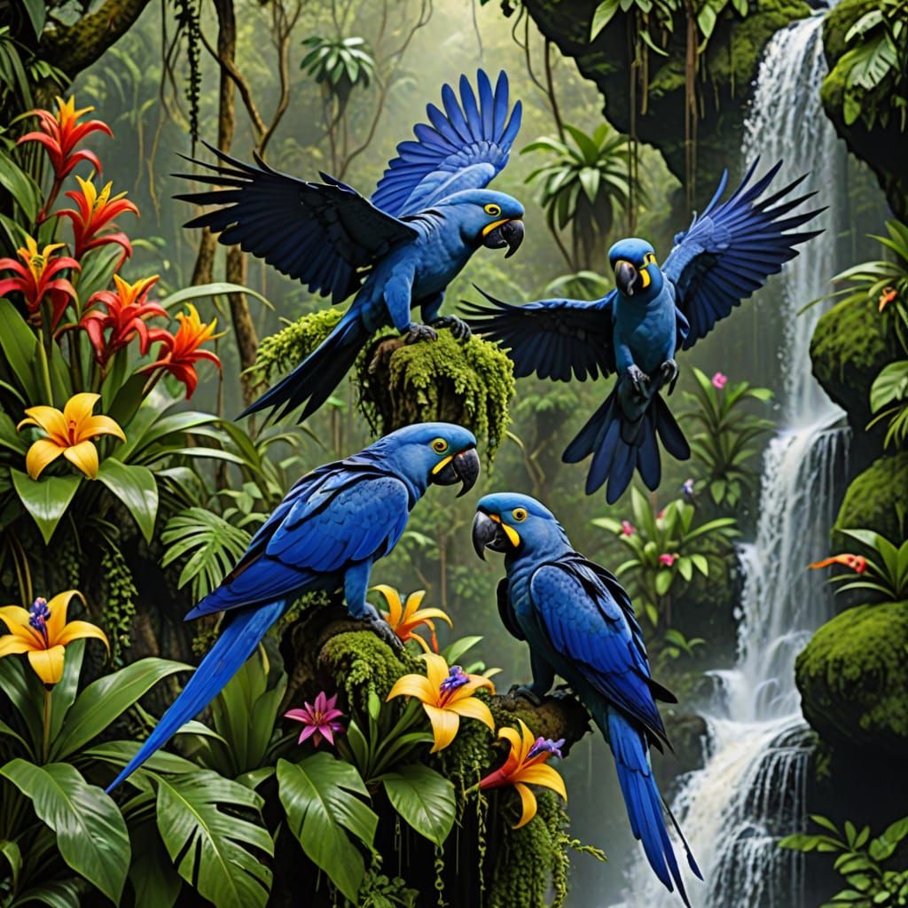 Hyacinth macaws