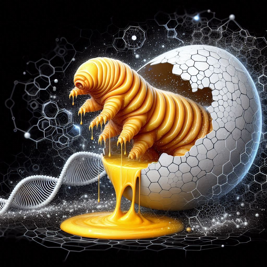 Tardigrade Coming Out of an Egg