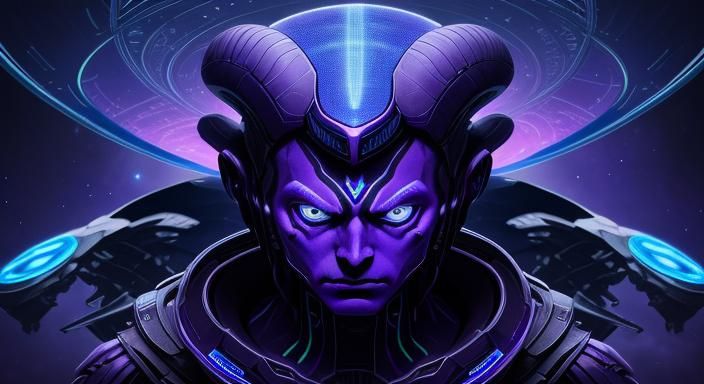 indigo magenta purple blue neon alien spaceship brood evil