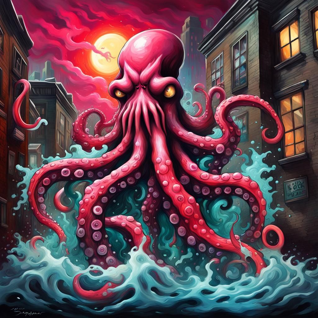 A Kraken dancing in the moon light - AI Generated Artwork - NightCafe ...