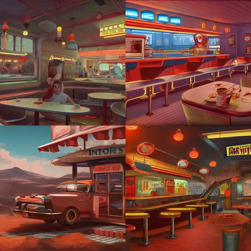 1950s diner on Mars - AI Generated Artwork - NightCafe Creator