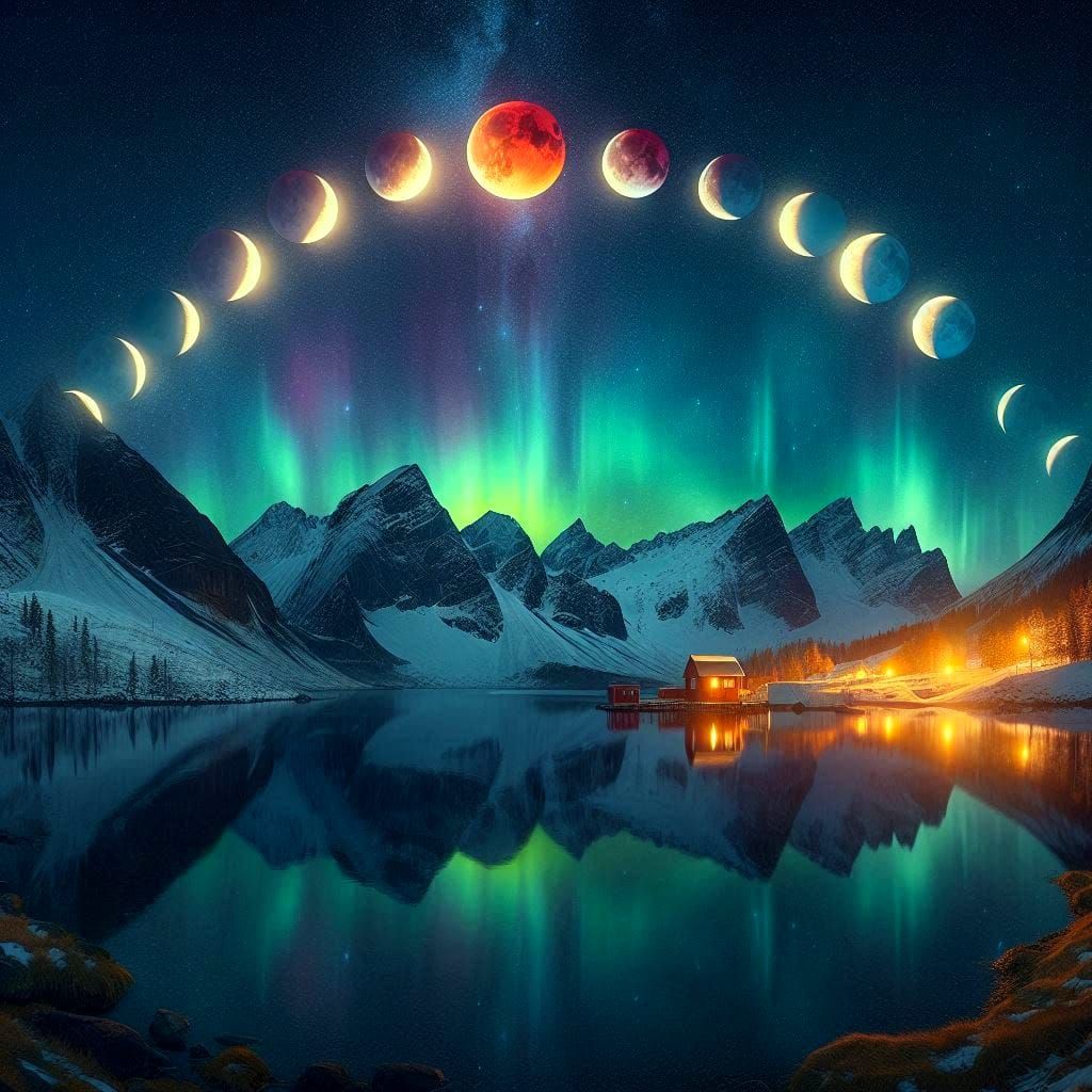 The Lunar Eclipse Progression   by @Luna Fae