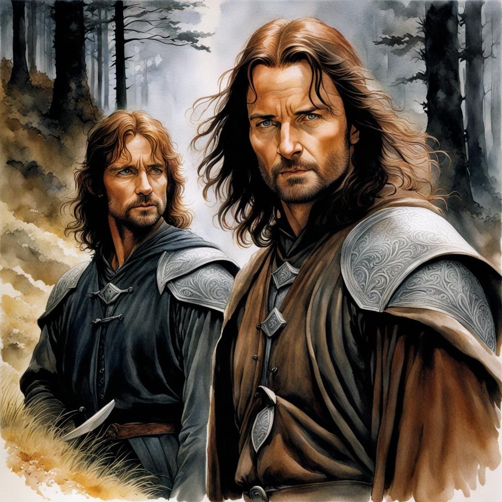 Aragorn and Faramir - AI Generated Artwork - NightCafe Creator