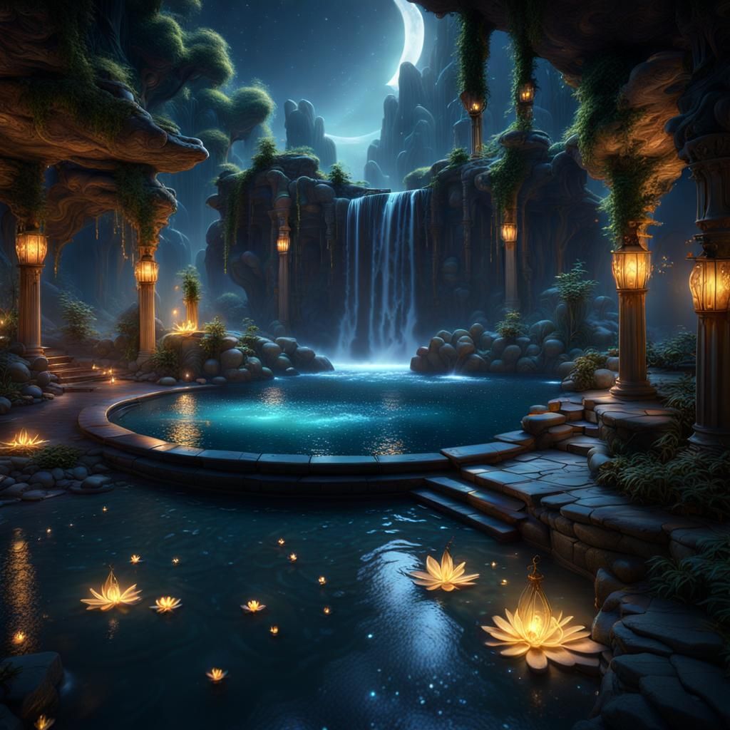 moonlit pool  by @sim