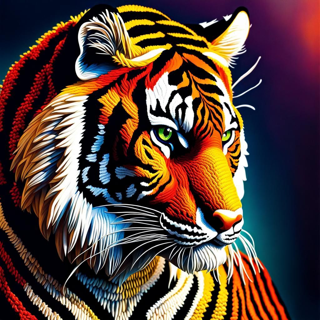 Yarn Tiger - AI Generated Artwork - NightCafe Creator