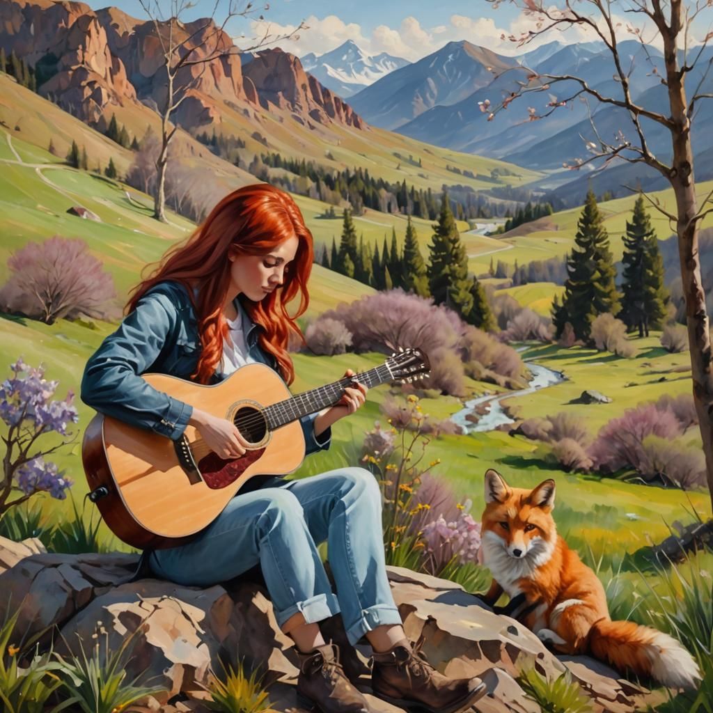 The fox who loves music🦊❤️🎶  by @Zagheera