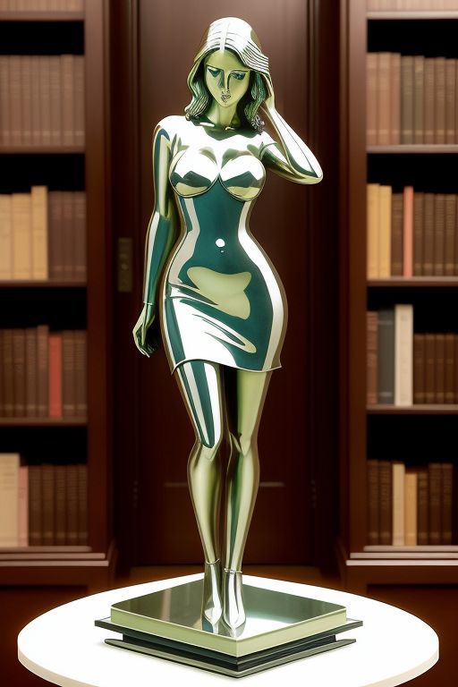young lady in a library
