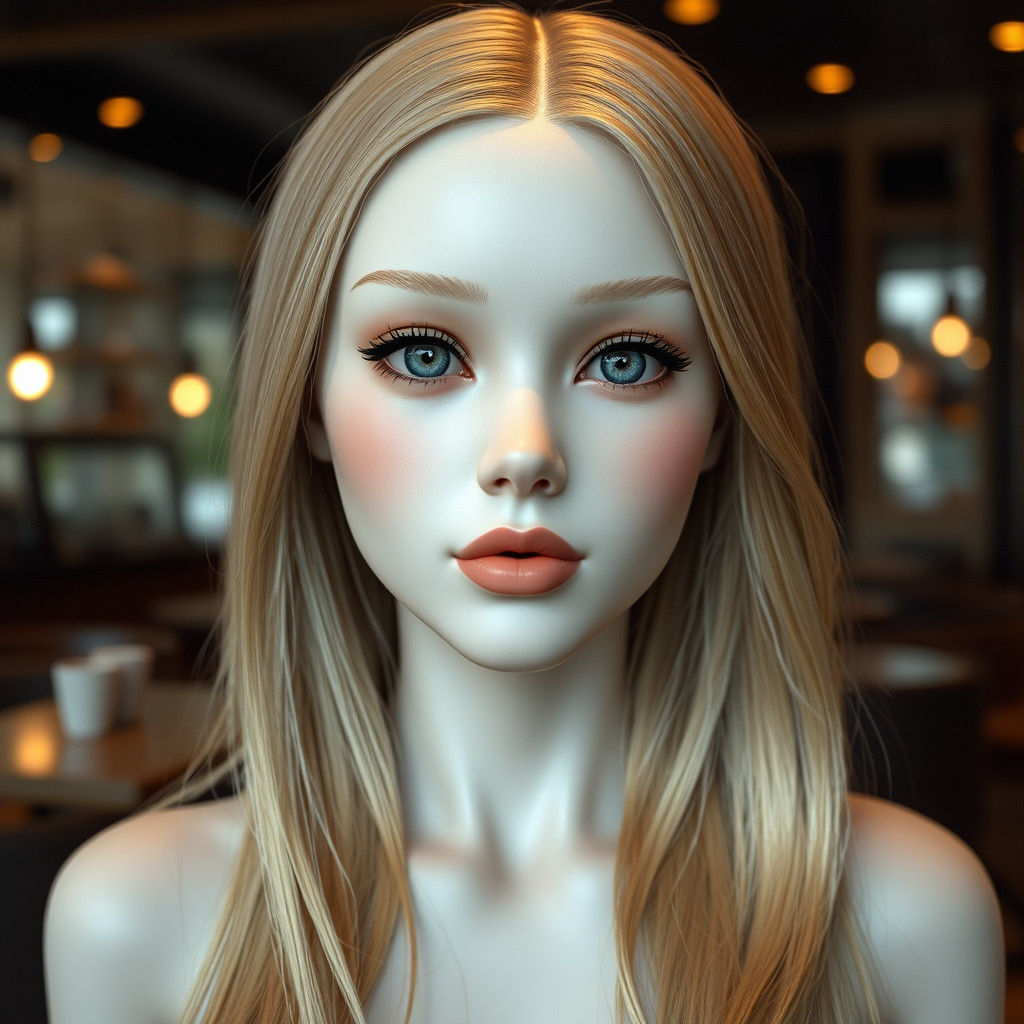 Romantic Female Mask in Realistic Digital Art Style