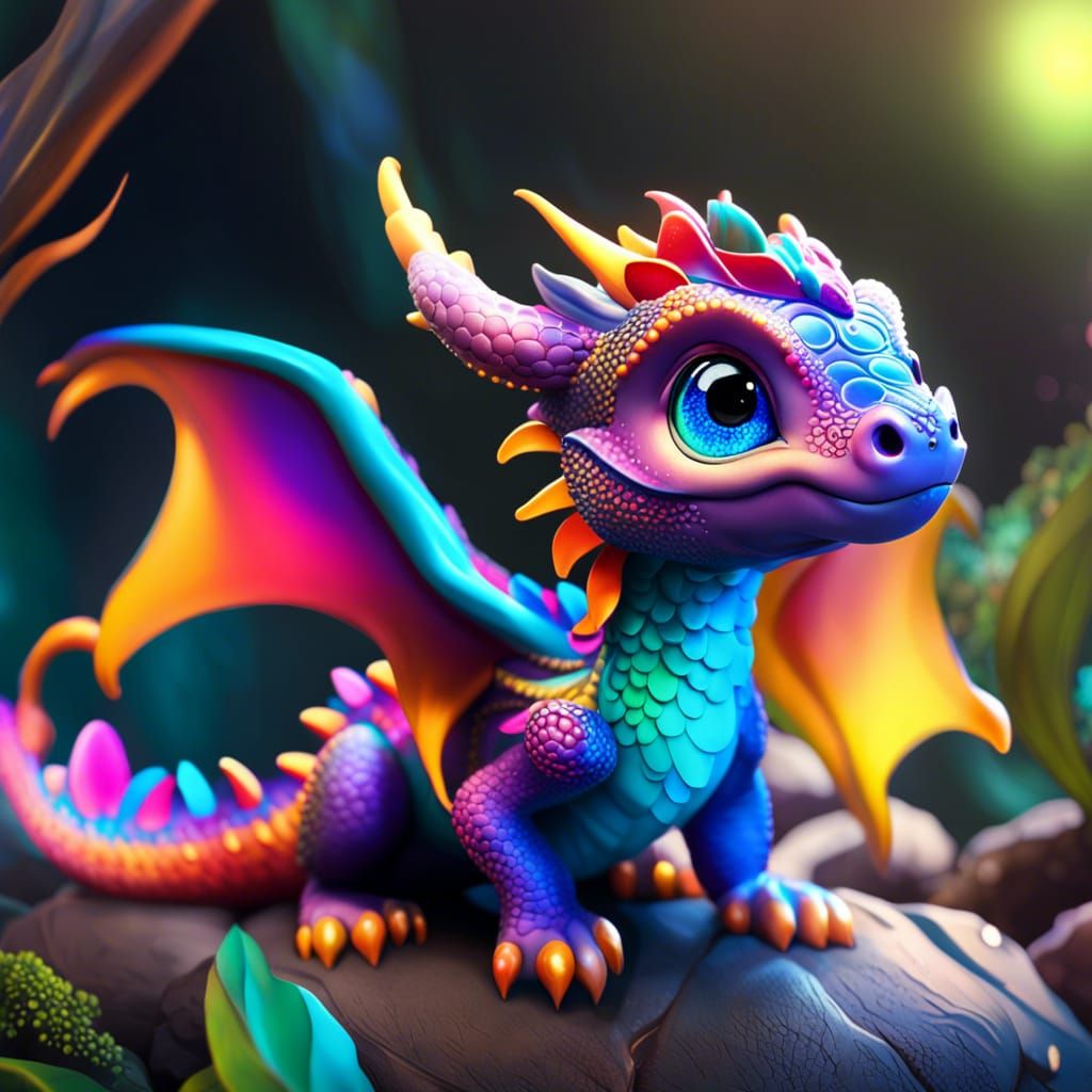 Cute baby dragon girl - AI Generated Artwork - NightCafe Creator