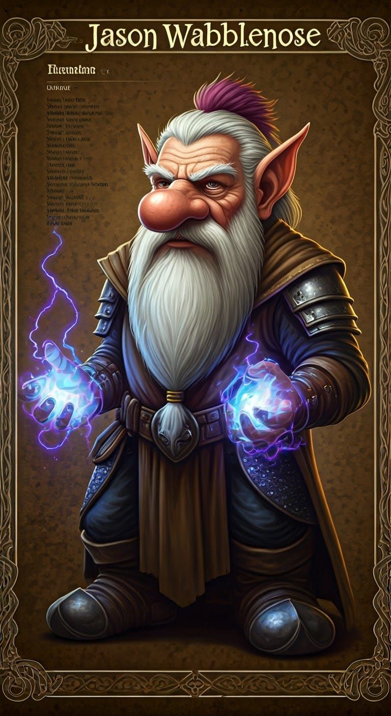 Jason Wabblenose - Gnome Mage, RPG Character