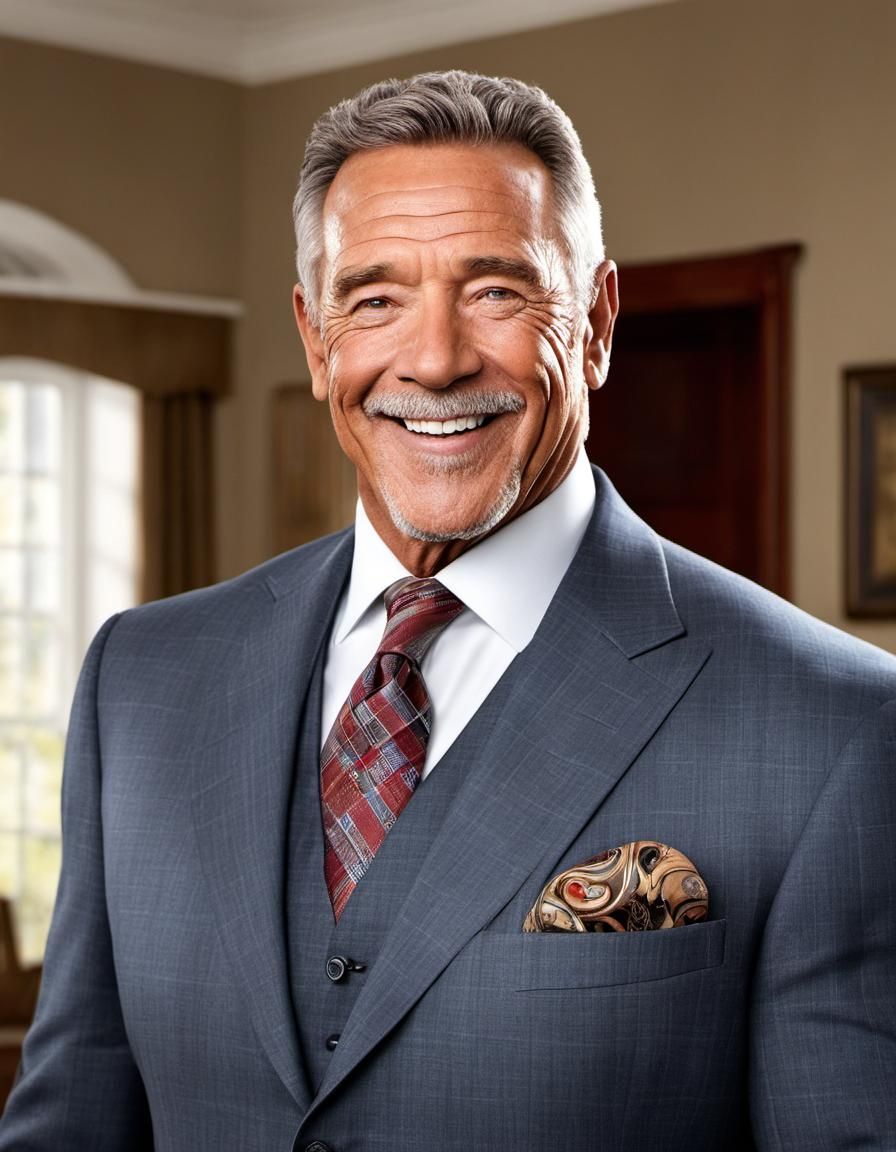 Android Cyborg Businessman in Cozy House, Sharp Focus