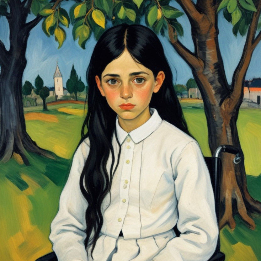Girl near the church