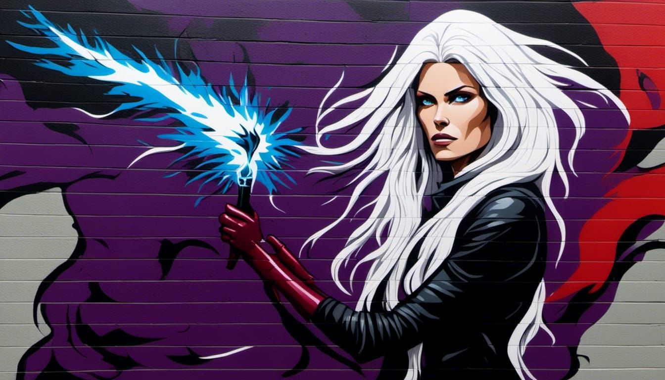 <lora:Fierce:1.0> A tall beautiful woman with long, thick wh...