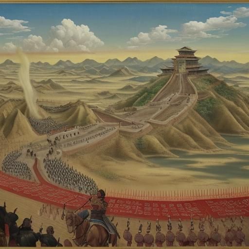 Cao Cao at Red Cliff: Surreal Oil Painting