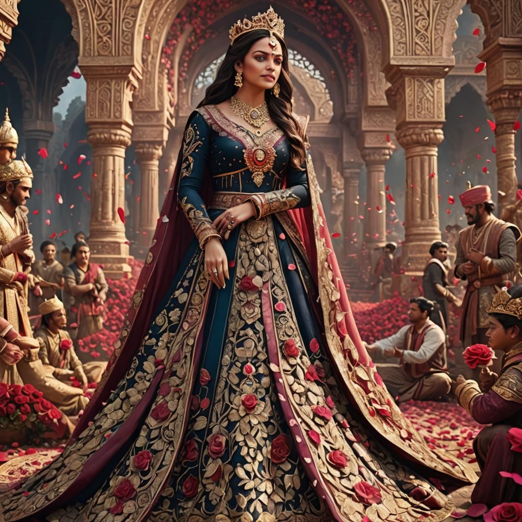 Really nice looking rose petal queen Aishwarya Rai dressed a...