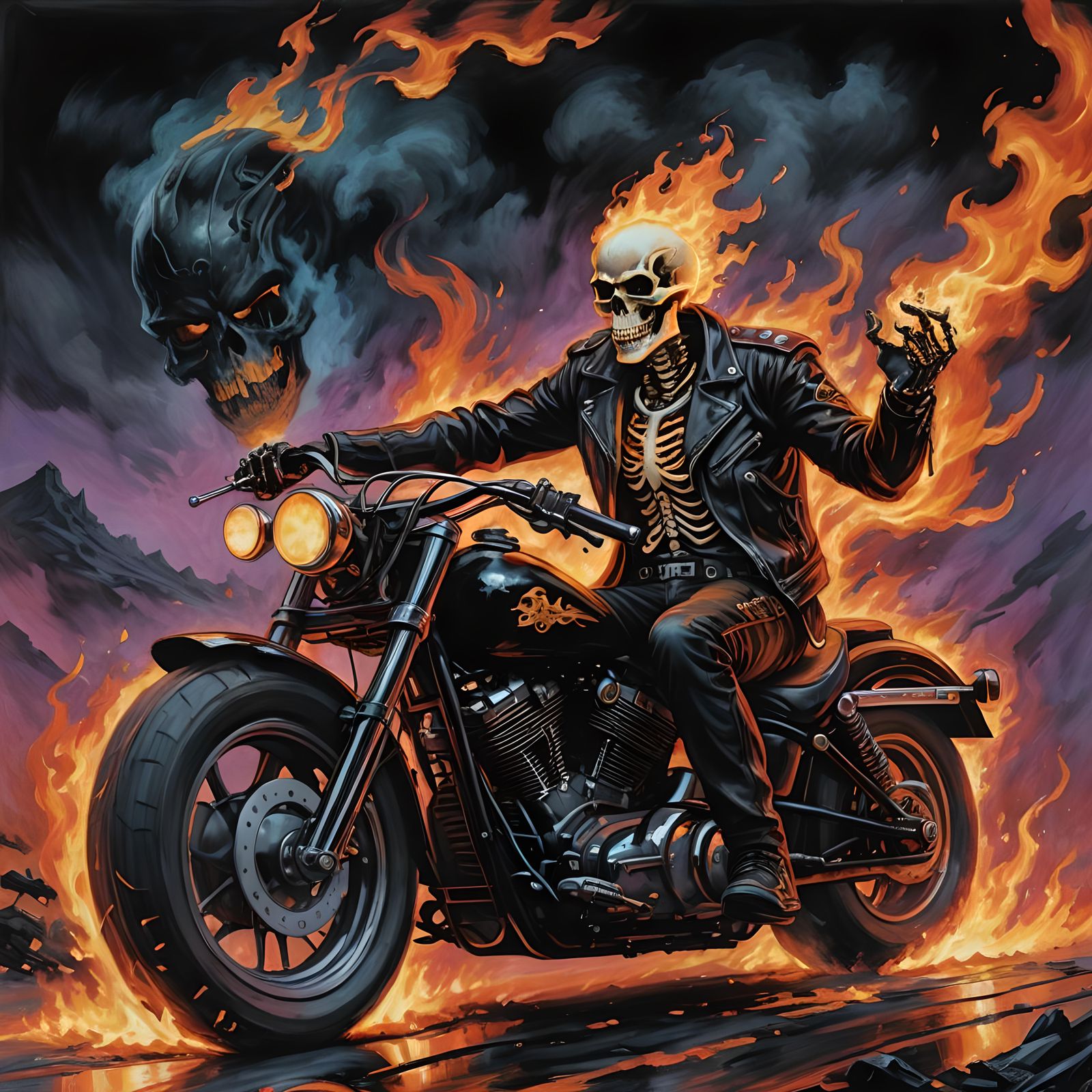 Ghost Rider v2 - AI Generated Artwork - NightCafe Creator