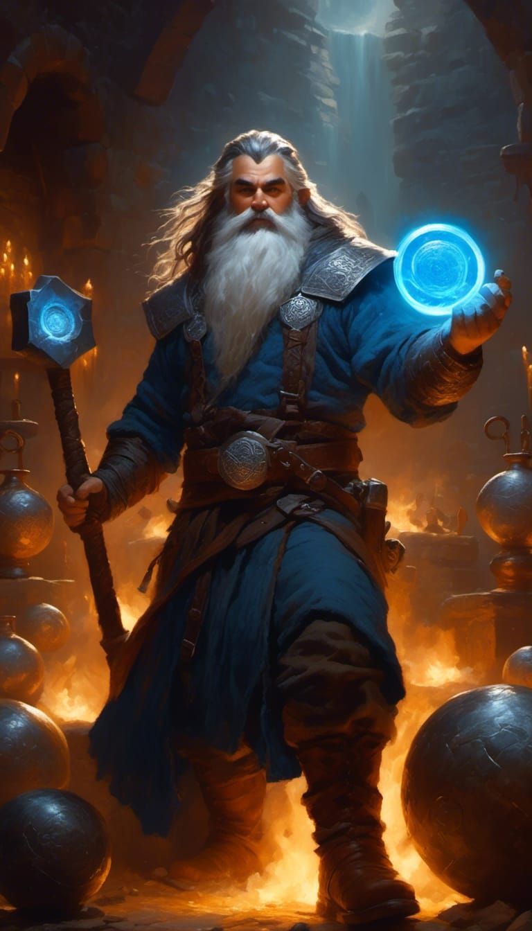 Dwarven Sorcerer in his Arcane Forge pt. 2 - AI Generated Artwork ...