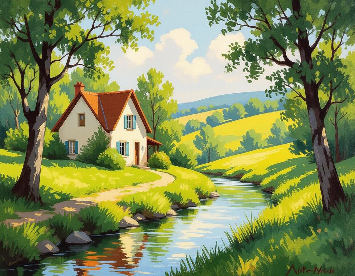 Peaceful House in Serene Landscape