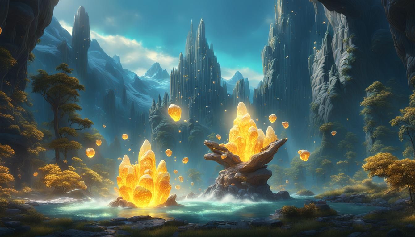 Magical Citrine Aura in Detailed Digital Painting