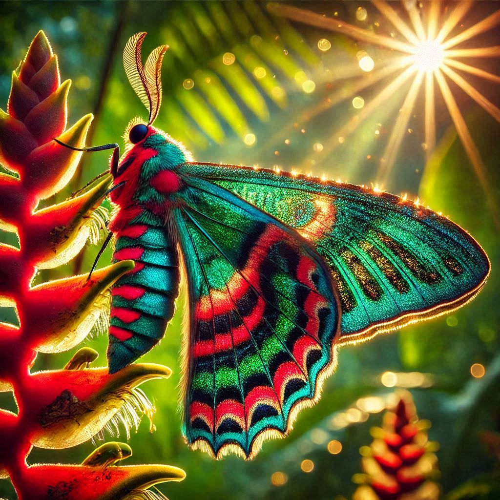 Inspired by the Madagasgan Sunset Moth (Chrysiridia rhipheus)