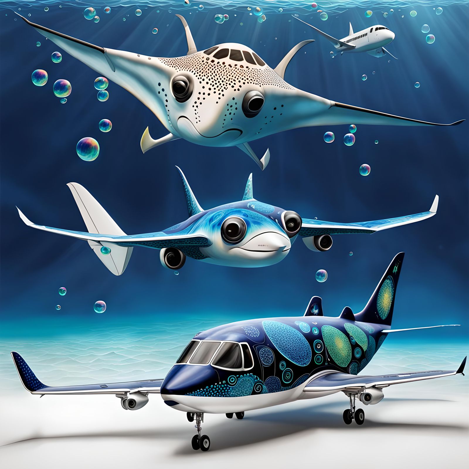 Aircraft Designs Based on Manta Rays - AI Generated Artwork - NightCafe ...