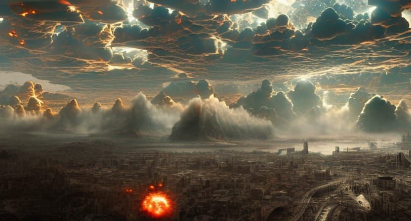 end of the world, asteroids, tidal waves, earth and sea in c...