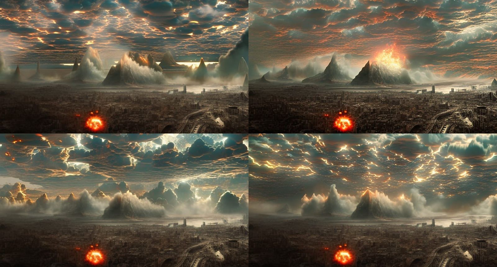 end of the world, asteroids, tidal waves, earth and sea in c...