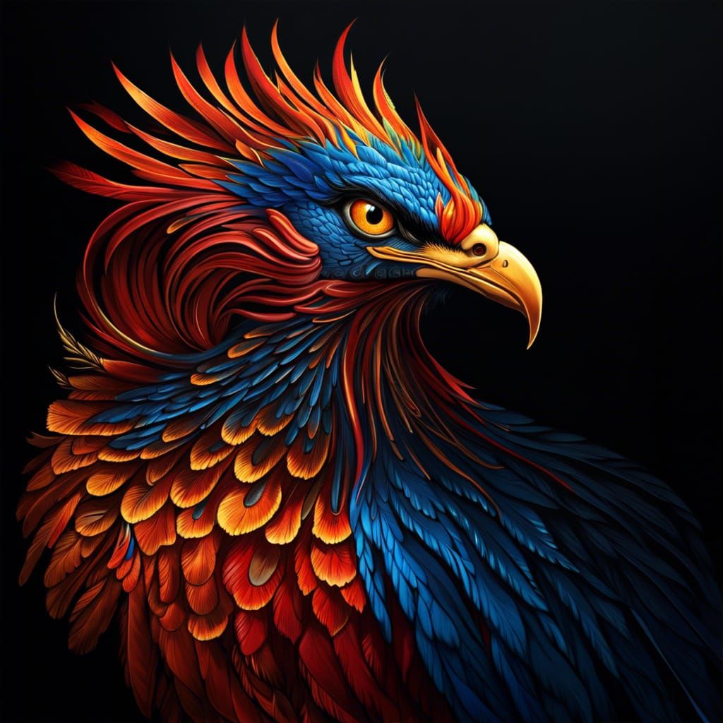 The Blue Phoenix - AI Generated Artwork - NightCafe Creator