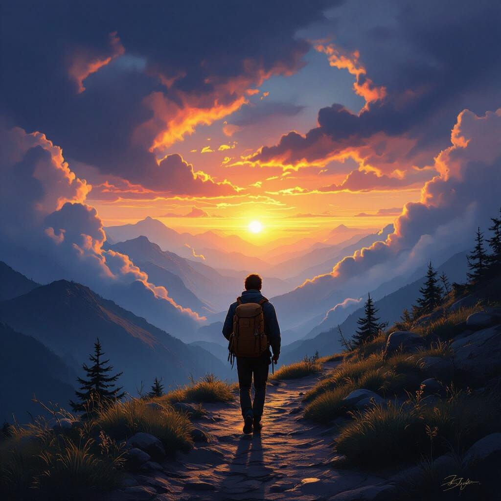 the duality of dark to light. The power of trusting in God every step of the journey through life. 