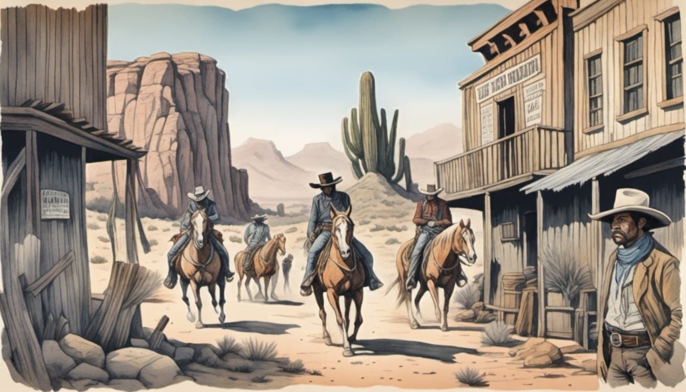Epic 1970s Western Scene in Tabernas Desert