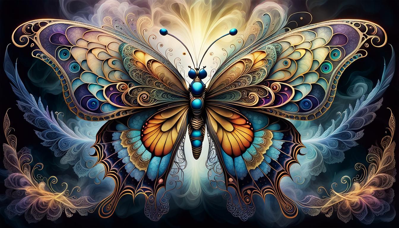  Intricated Filigree Butterfly  by @Angelik