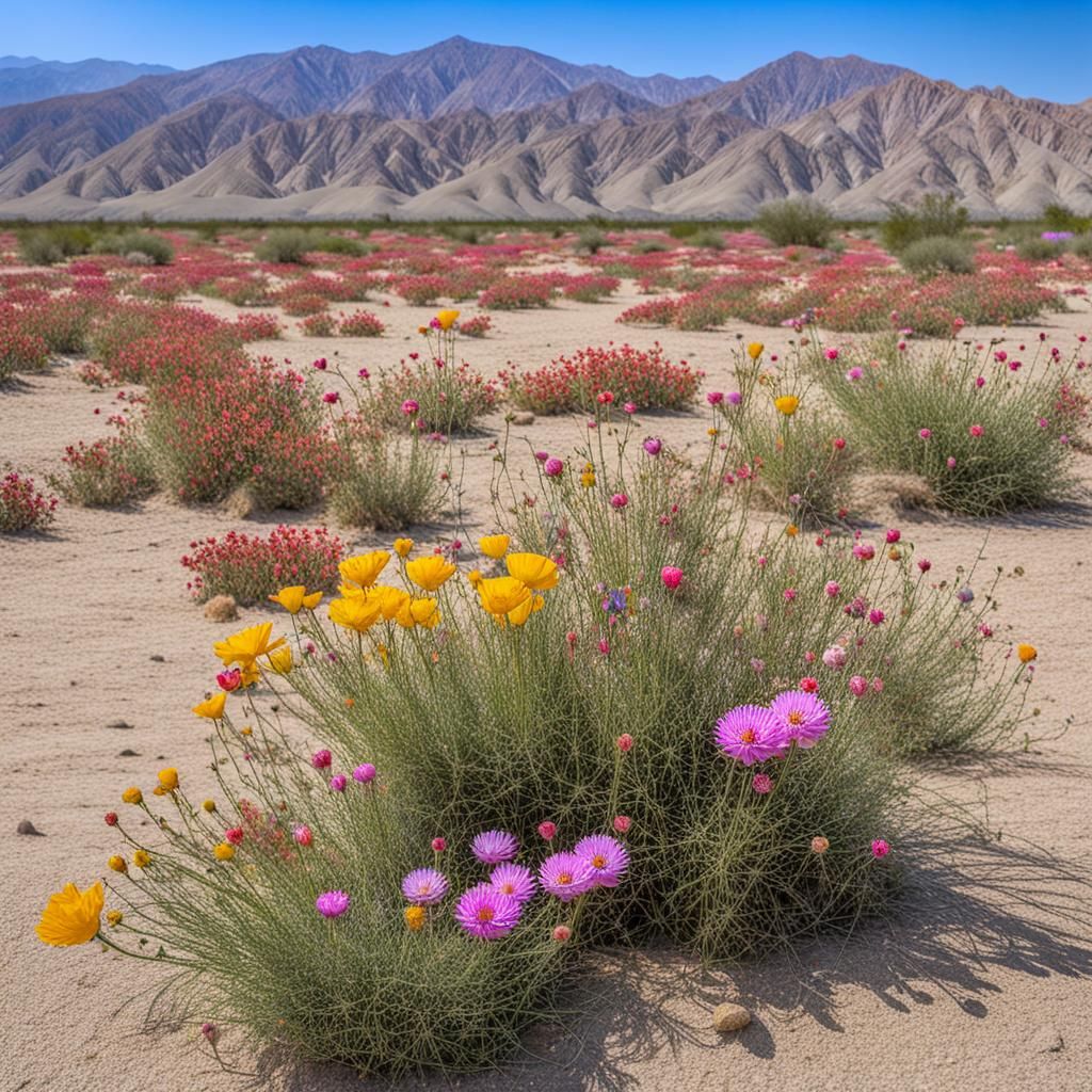 Anza Borrego Desert, Beautiful Desert Flowers Across the des...