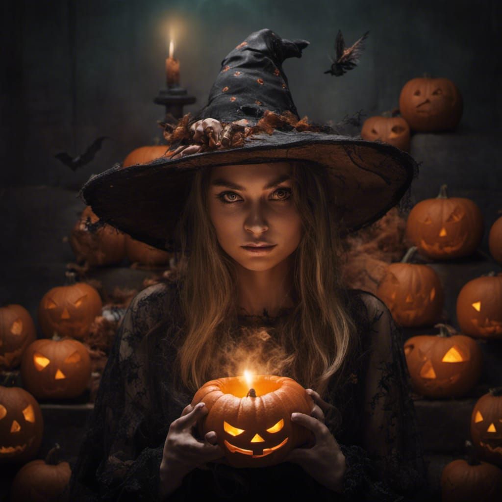 Halloween Witch - Ai Generated Artwork - Nightcafe Creator