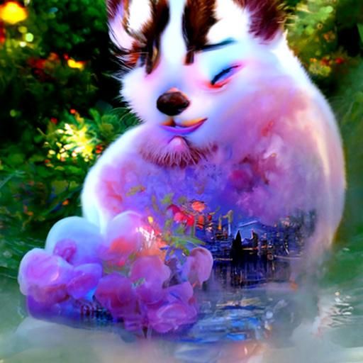 cute floof ethereal fantasy hyperdetailed mist Thomas Kinkad...