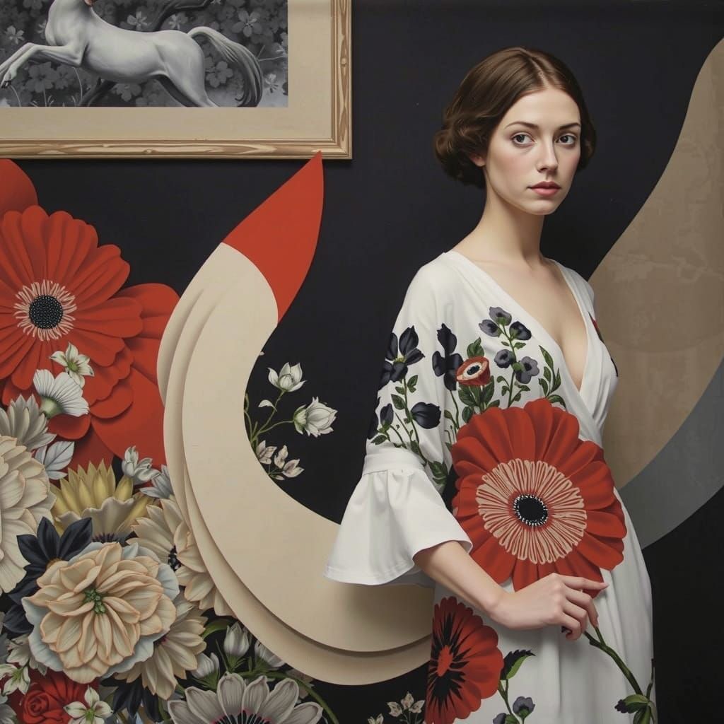 Vibrant Abstract Portrait with Marimekko Fabrics