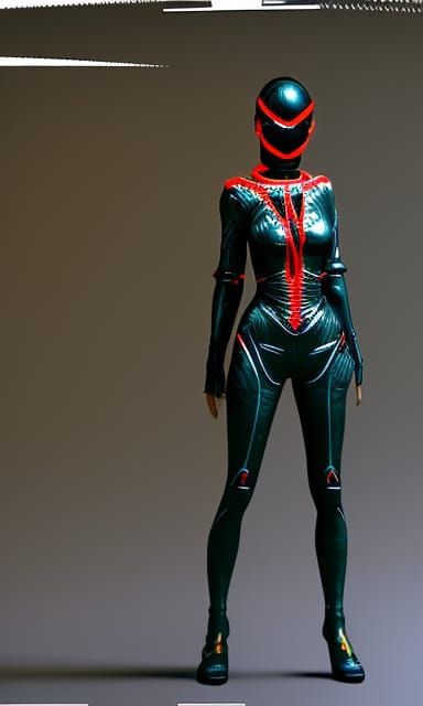 Zentai suit cyberpunk kunoichi. 8k resolution concept art Unreal Engine