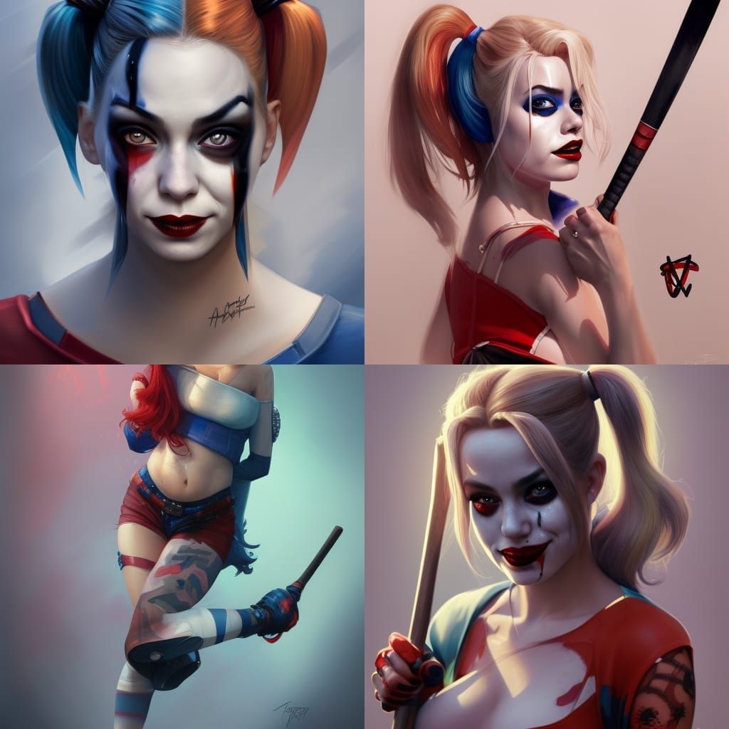 harley quinn with a bat