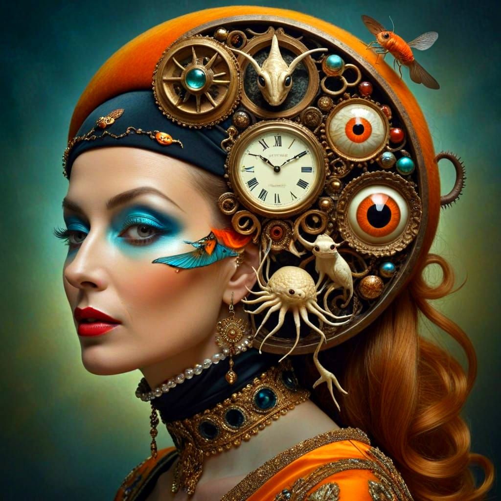 Captivating Portrait of a Happy and Elegant Lady in Hyperrea...