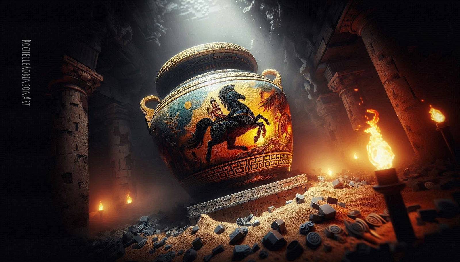 The Funerary Urn Of Bucephalus - Lego Art