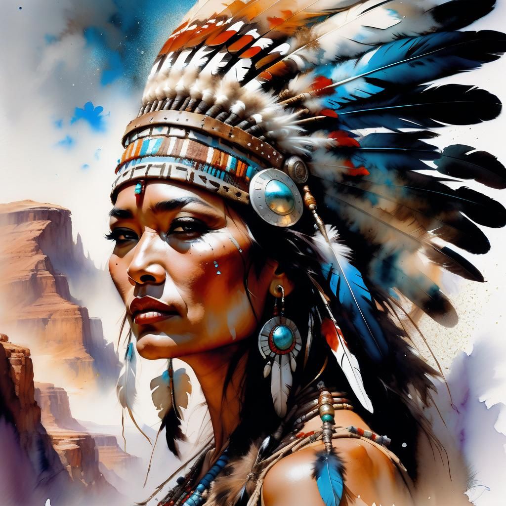 Apache Princess - AI Generated Artwork - NightCafe Creator